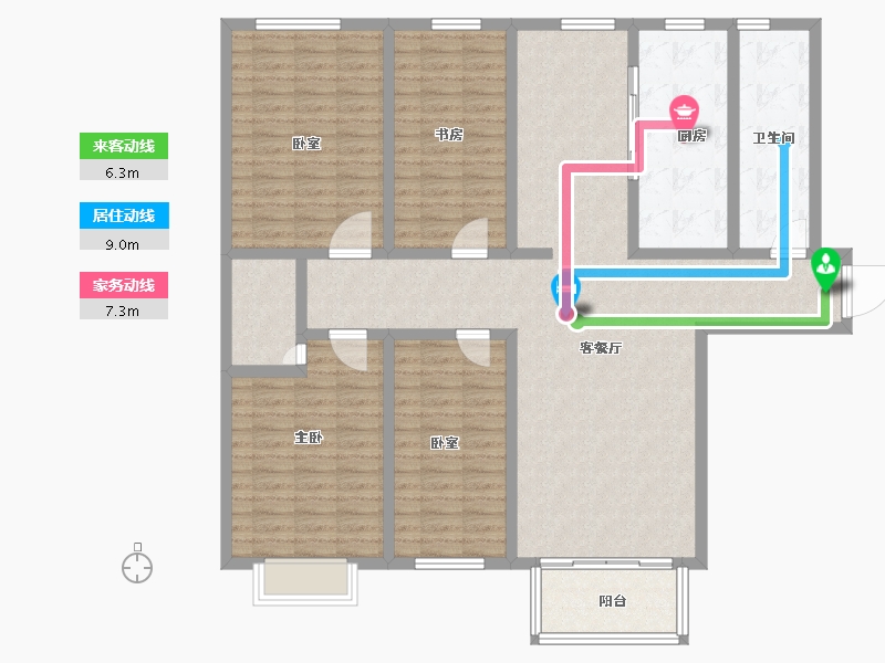 河南省-洛阳市-龙裕·理学新城-144.03-户型库-动静线