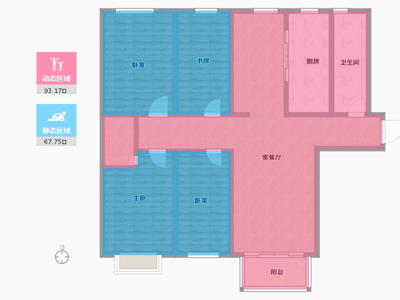 河南省-洛阳市-龙裕·理学新城-144.03-户型库-动静分区