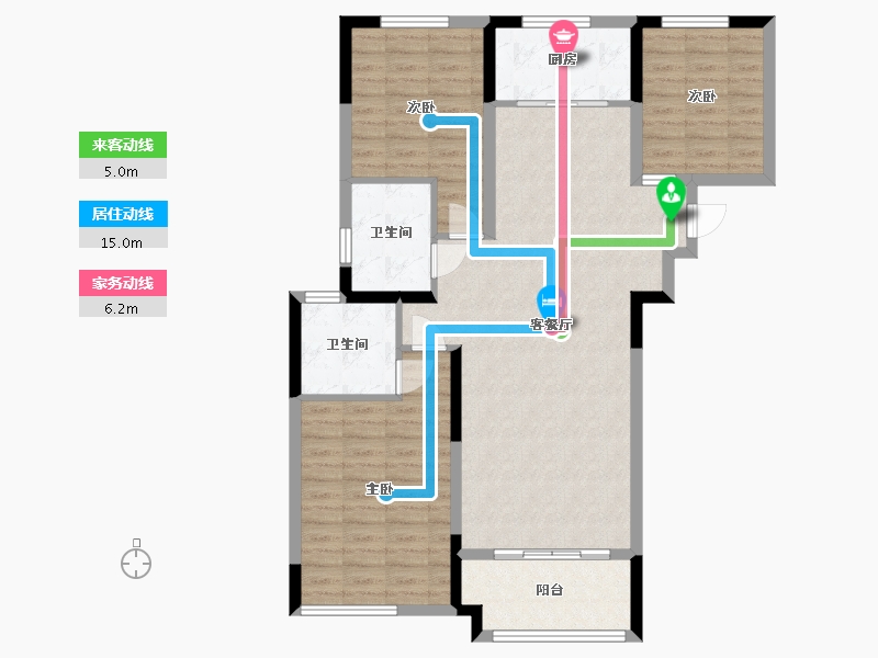 安徽省-蚌埠市-新威·龙门悦府-101.61-户型库-动静线