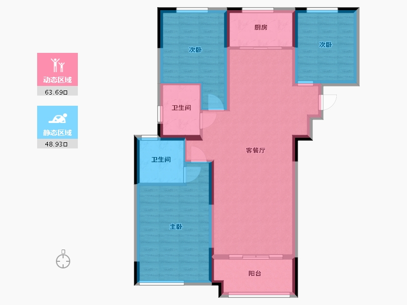 安徽省-蚌埠市-新威·龙门悦府-101.61-户型库-动静分区