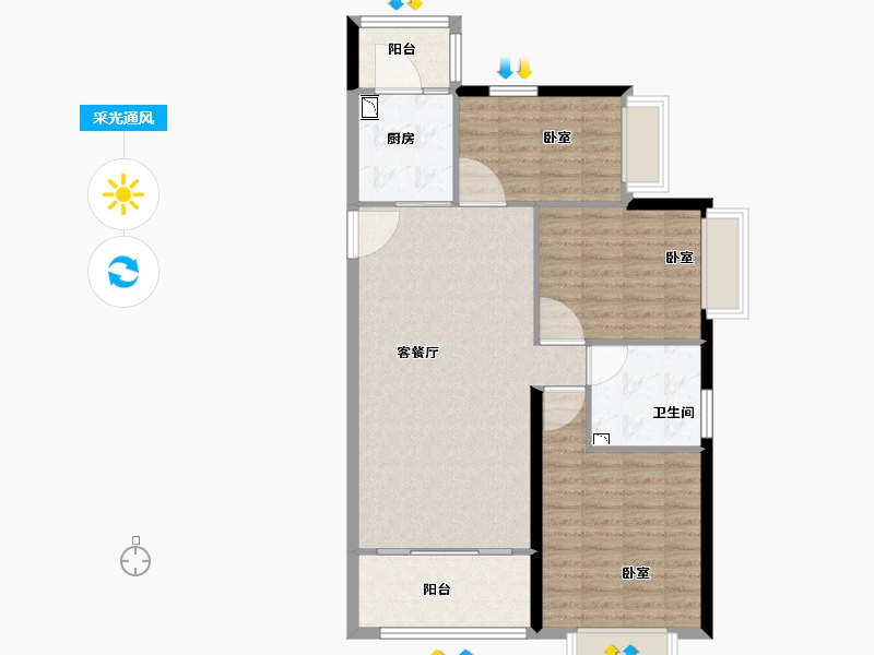 河南省-开封市-郑东恒大滨河悦府-92.01-户型库-采光通风