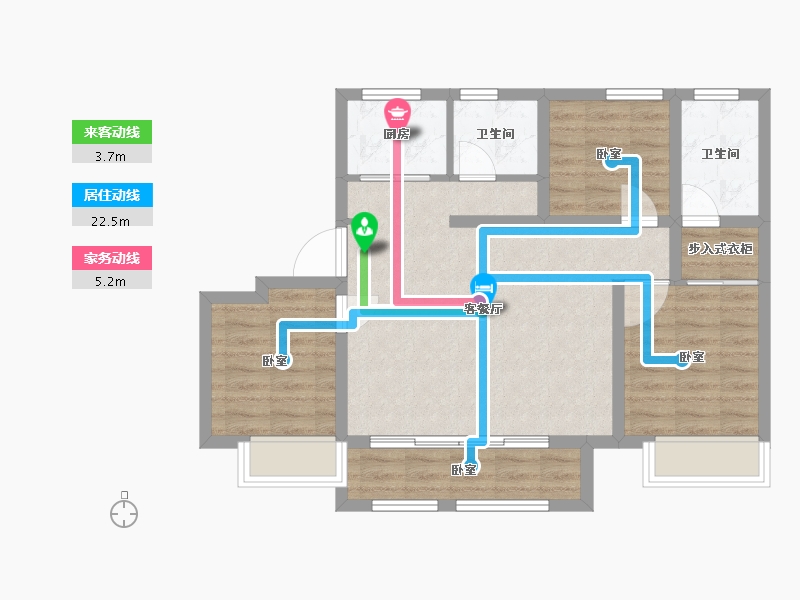 山东省-聊城市-民生·光岳壹號院-73.66-户型库-动静线