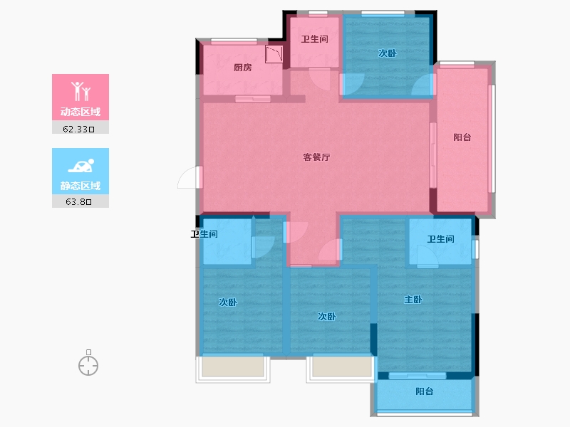 安徽省-蚌埠市-毅德城·御璟苑-112.00-户型库-动静分区