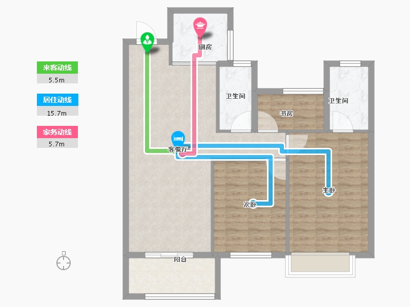 安徽省-黄山市-顺通惠仁诚苑-90.00-户型库-动静线