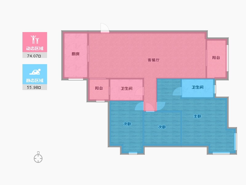 重庆-重庆市-渝能国际-119.63-户型库-动静分区