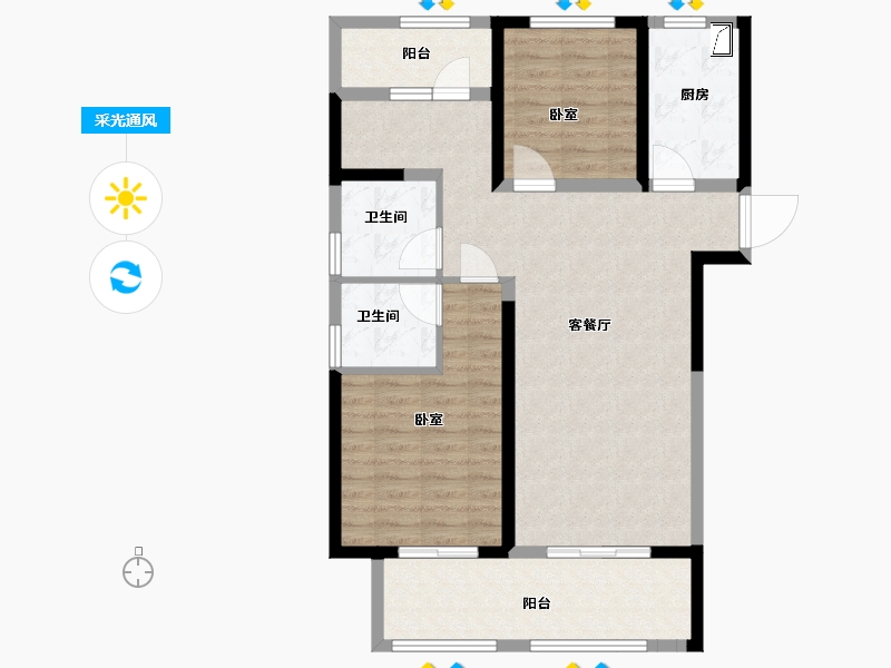 河南省-郑州市-融侨美域-88.37-户型库-采光通风