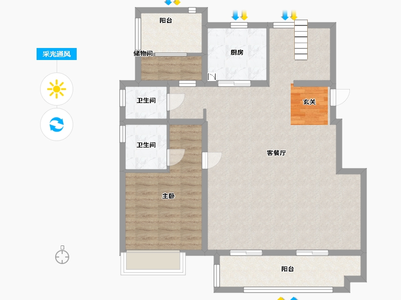 安徽省-蚌埠市-合肥孔雀城-92.00-户型库-采光通风