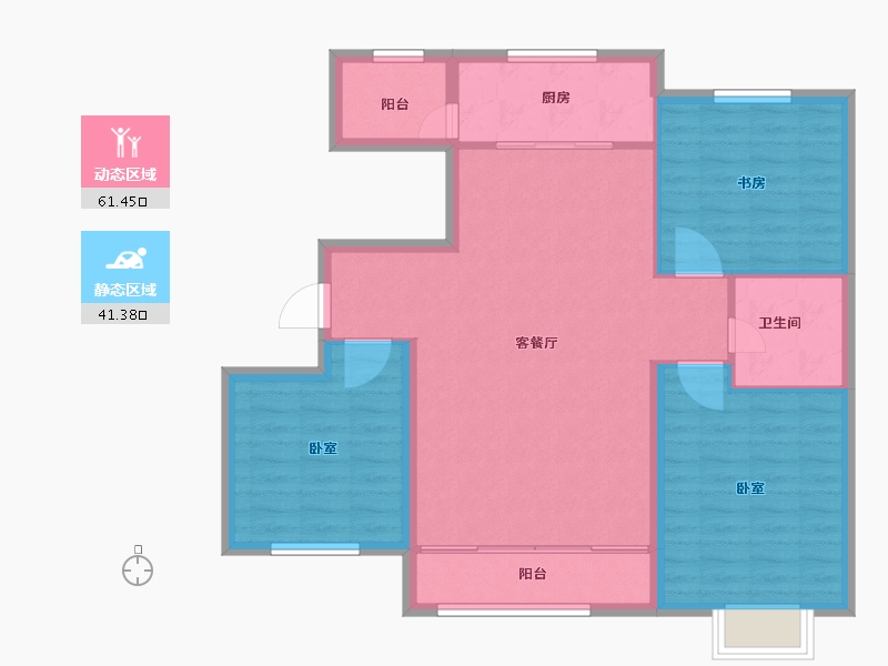 宁夏回族自治区-银川市-未来城（四期）-93.50-户型库-动静分区