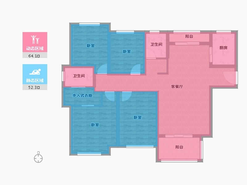 河南省-焦作市-孟州香格里拉花园榕园-102.94-户型库-动静分区