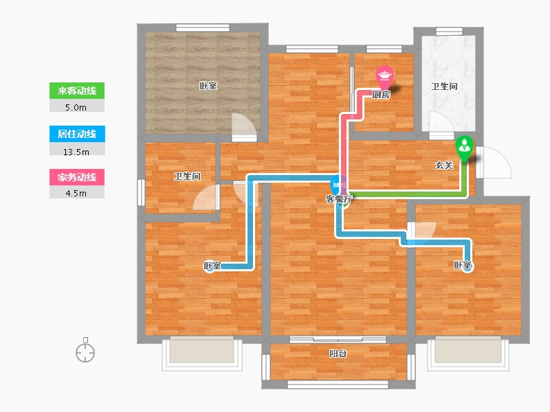 山东省-青岛市-九龙华庭-99.00-户型库-动静线