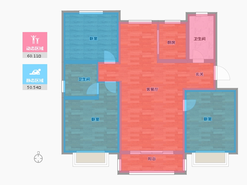 山东省-青岛市-九龙华庭-99.00-户型库-动静分区