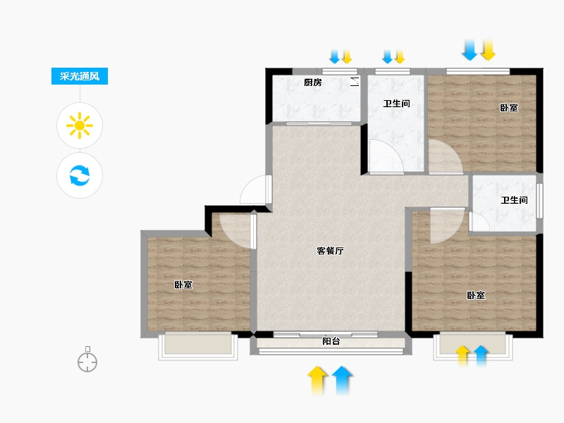 河南省-洛阳市-宜阳宁远财富广场-112.00-户型库-采光通风