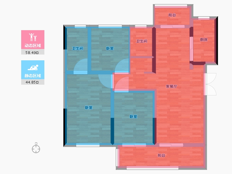 河南省-郑州市-永威双鹤湖畔-92.00-户型库-动静分区