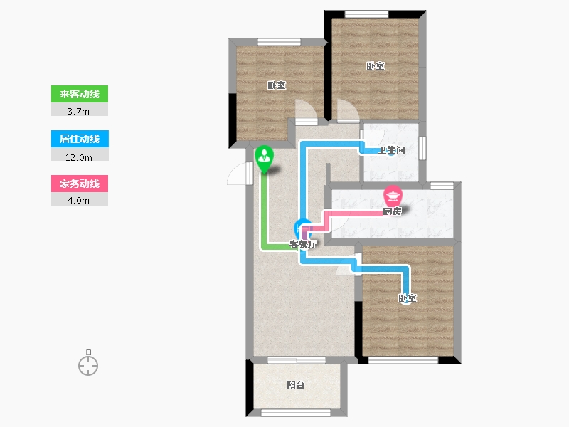 河南省-郑州市-永威双鹤湖畔-72.01-户型库-动静线