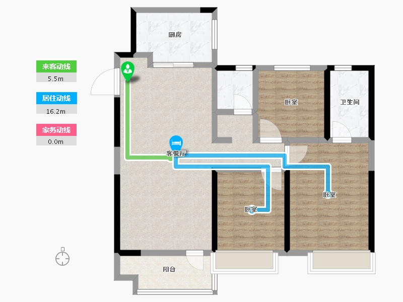 山东省-聊城市-民生金科·集美壹品-105.00-户型库-动静线