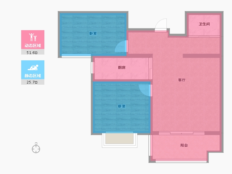 山东省-日照市-长信书香河畔-68.90-户型库-动静分区