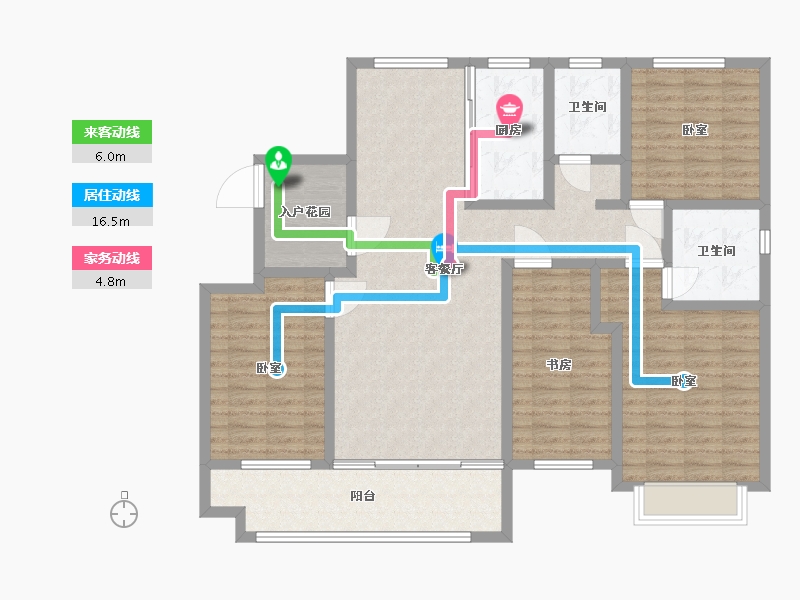 山东省-聊城市-畅博·书香首府-128.00-户型库-动静线