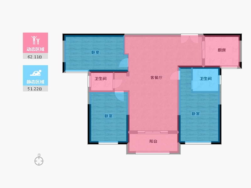 河南省-洛阳市-宜阳建业森林半岛-102.00-户型库-动静分区