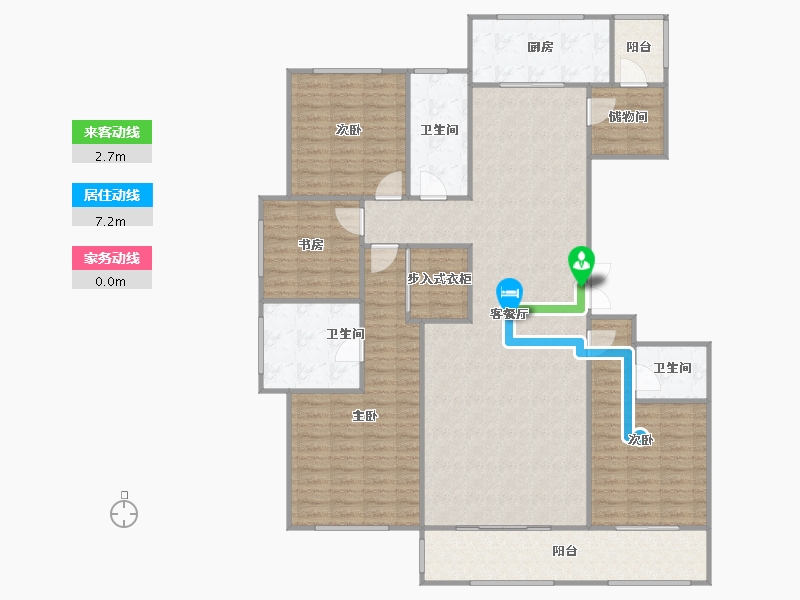 山东省-烟台市-飞龙金滩花园-160.01-户型库-动静线