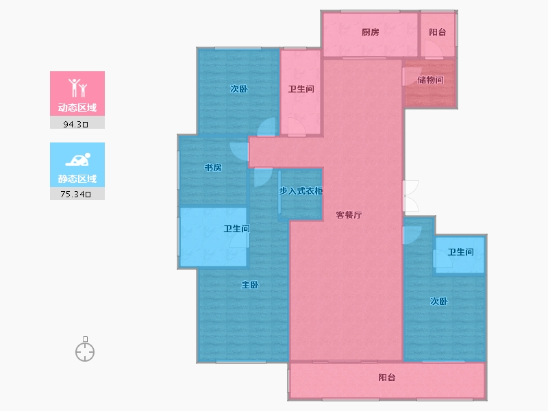 山东省-烟台市-飞龙金滩花园-160.01-户型库-动静分区