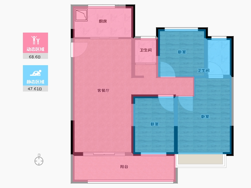 河南省-洛阳市-云星钱隆世家-103.58-户型库-动静分区