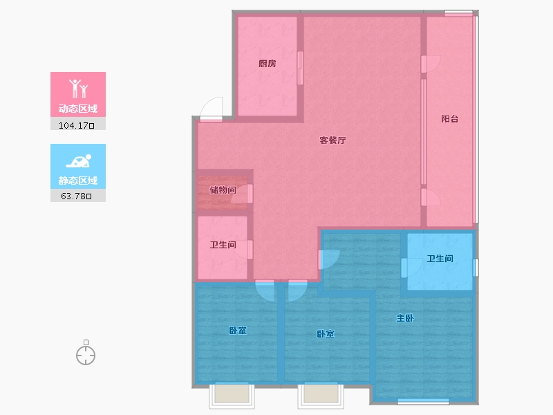 山东省-烟台市-烟台华润中心商住-151.00-户型库-动静分区