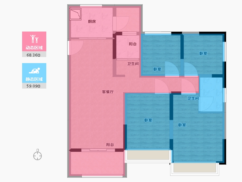 河南省-洛阳市-云星钱隆世家-113.53-户型库-动静分区