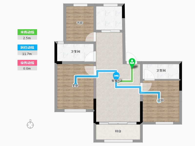 山东省-威海市-恒和家园-88.99-户型库-动静线