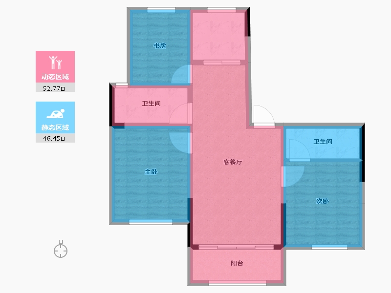 山东省-威海市-恒和家园-88.99-户型库-动静分区