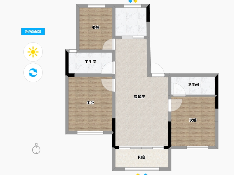 山东省-威海市-恒和家园-88.99-户型库-采光通风