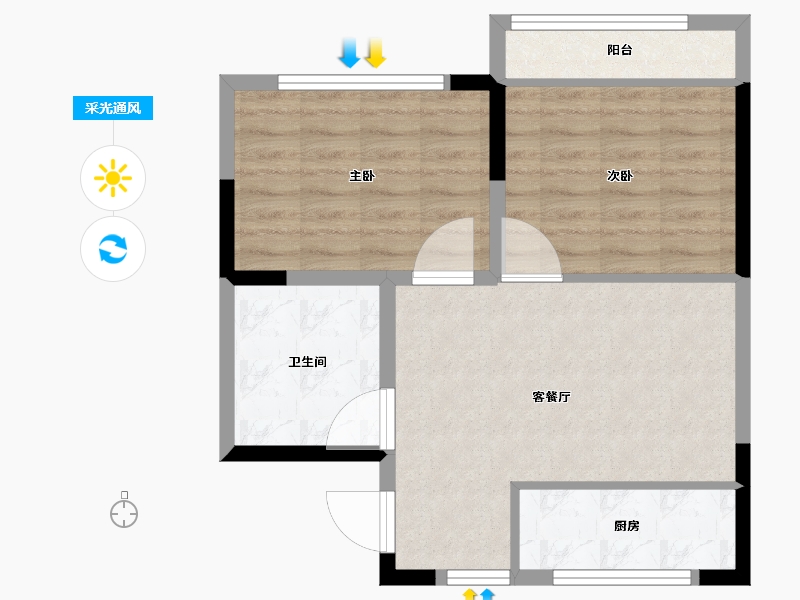 山东省-威海市-恒和家园-58.00-户型库-采光通风