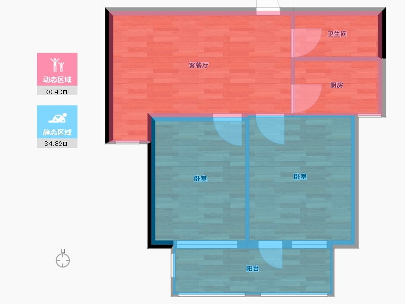 河南省-郑州市-朗悦V公馆-59.00-户型库-动静分区