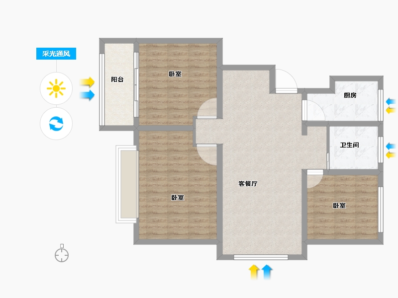 山东省-菏泽市-曹县金纬国宾府-92.00-户型库-采光通风