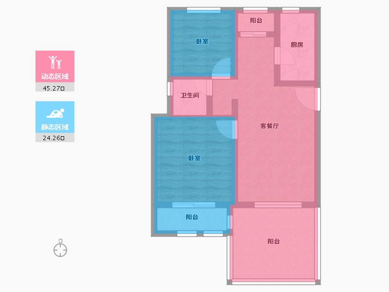 山东省-德州市-夏津德百温泉公寓-60.60-户型库-动静分区