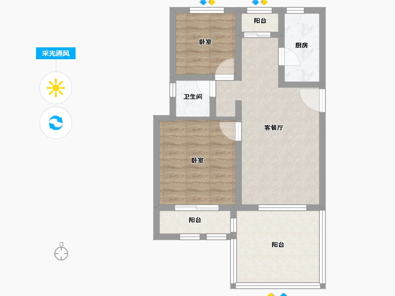 山东省-德州市-夏津德百温泉公寓-60.60-户型库-采光通风