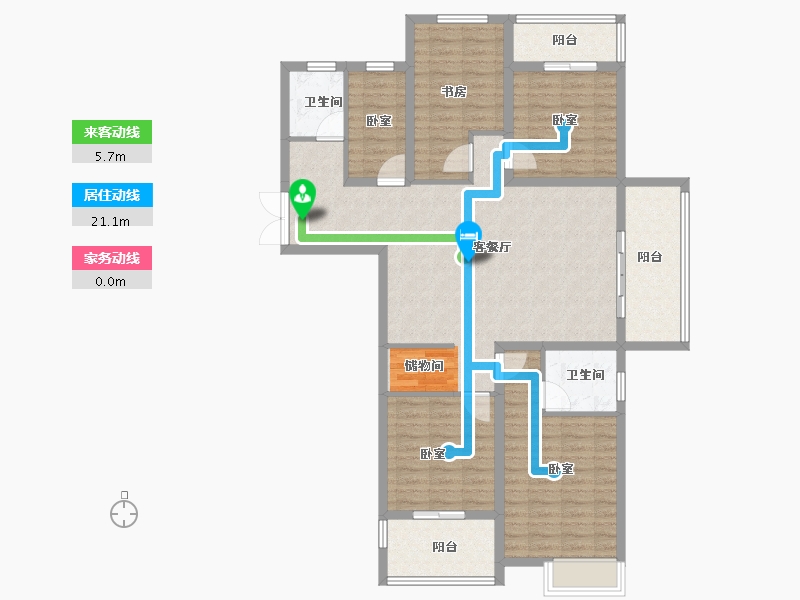 河南省-新乡市-信合湖畔春天-116.96-户型库-动静线