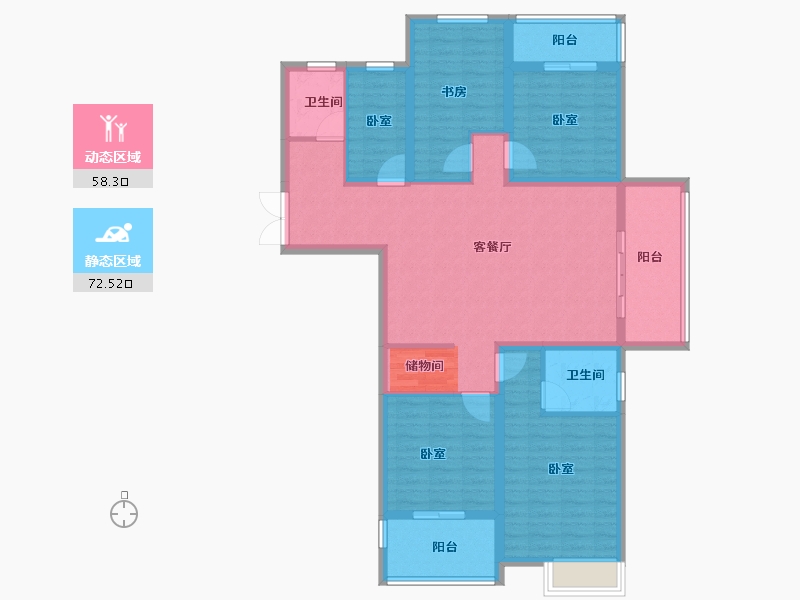 河南省-新乡市-信合湖畔春天-116.96-户型库-动静分区