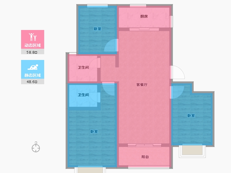 山东省-菏泽市-枫庭世家-95.85-户型库-动静分区