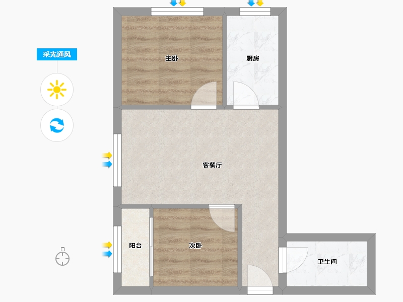 山东省-济南市-帝华广场-42.78-户型库-采光通风