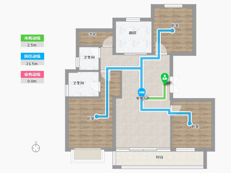 浙江省-绍兴市-新弘尚东府-84.00-户型库-动静线