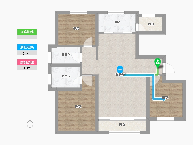 宁夏回族自治区-银川市-未来城（四期）-62.95-户型库-动静线