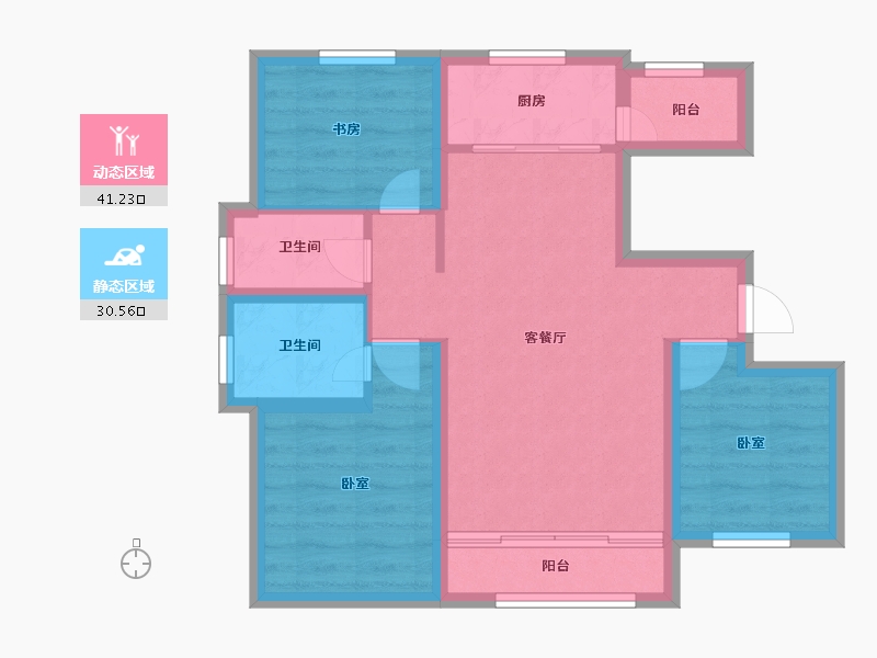 宁夏回族自治区-银川市-未来城（四期）-62.95-户型库-动静分区