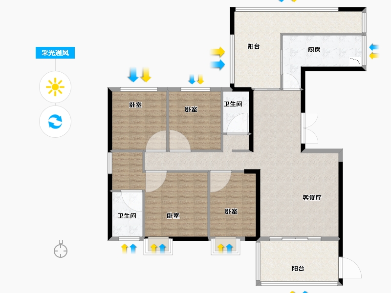 河南省-洛阳市-美景嘉园-150.18-户型库-采光通风