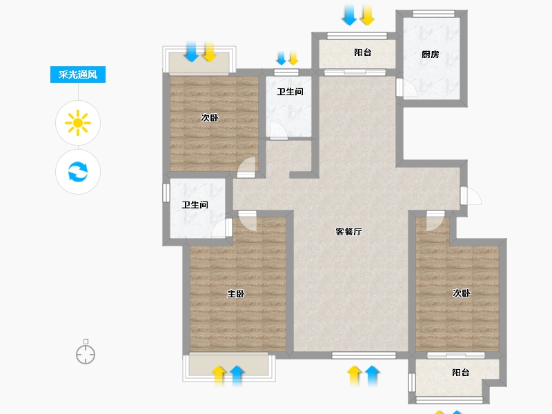 山东省-济南市-中国铁建明山秀水-108.99-户型库-采光通风