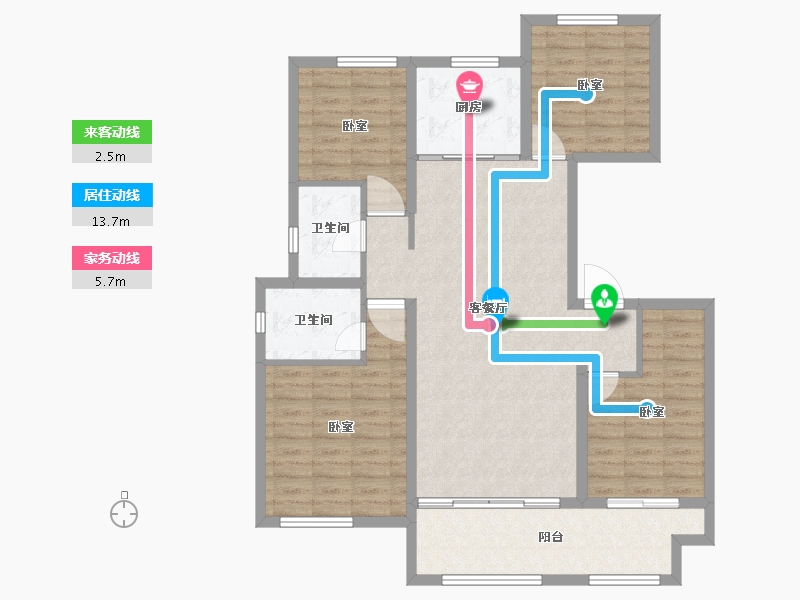 山东省-德州市-玲珑·君悦欧典-107.00-户型库-动静线