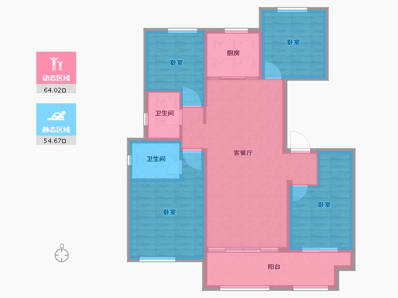 山东省-德州市-玲珑·君悦欧典-107.00-户型库-动静分区