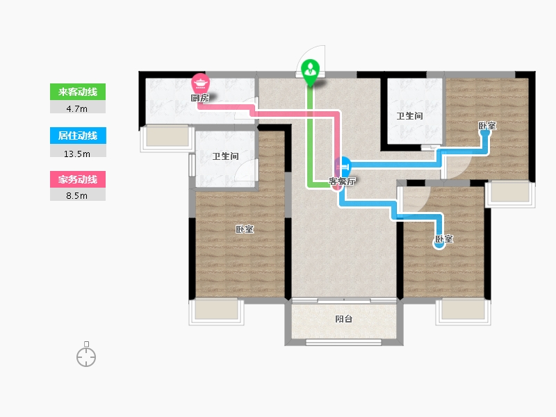 河南省-洛阳市-东展怡和园-104.70-户型库-动静线