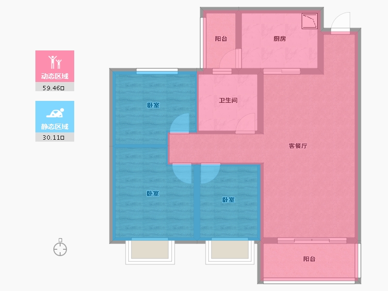 山东省-烟台市-烟台恒大海上帝景-79.50-户型库-动静分区