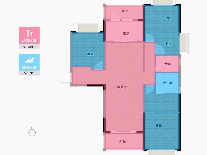 河南省-安阳市-林州恒大悦府-131.67-户型库-动静分区