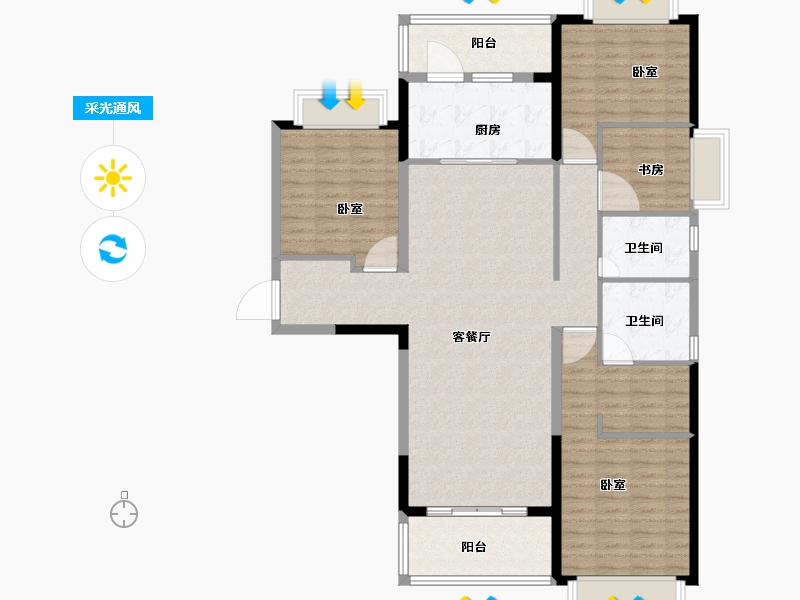 河南省-安阳市-林州恒大悦府-131.67-户型库-采光通风